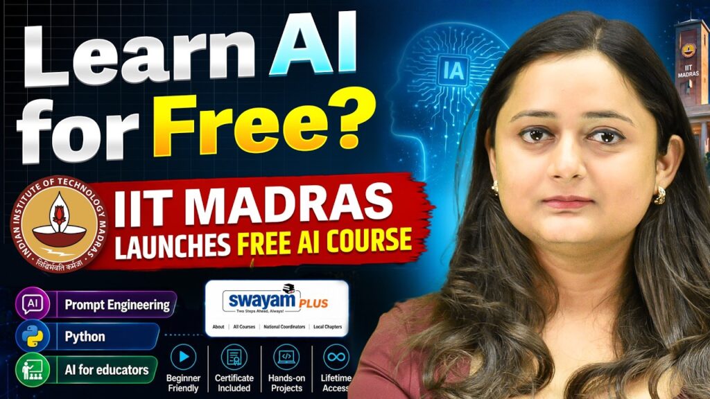 FREE AI Courses by IIT Madras 😳 | No Fees | SWAYAM Portal Registration Open!