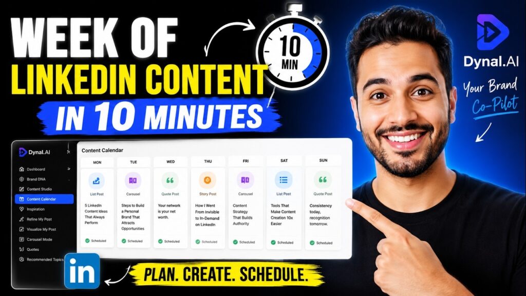I Built a Week of LinkedIn Content in 10 Minutes with Dynal.AI (Complete Demo)