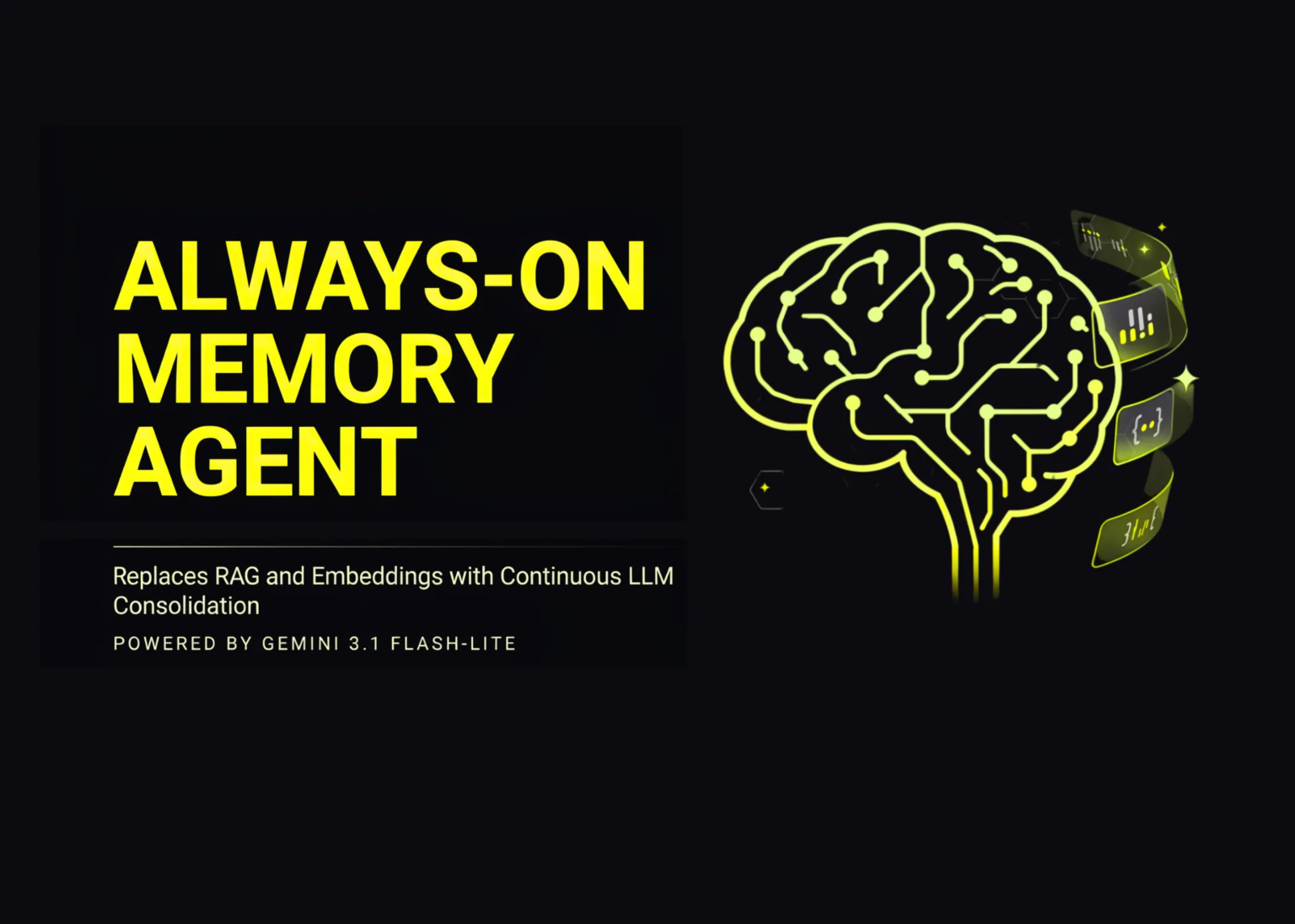 Google Cloud’s Always-On Memory Agent Replaces RAG and Embeddings With Continuous LLM Consolidation on Gemini 3.1 Flash-Lite Google Cloud's Always-On Memory Agent Replaces RAG and Embeddings With Continuous LLM Consolidation on Gemini 3.1 Flash-Lite