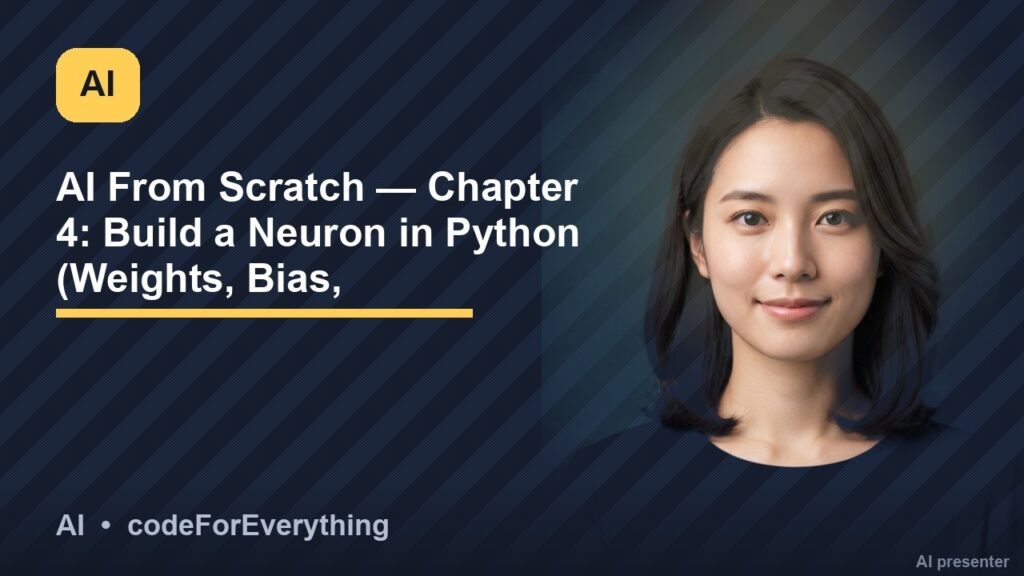 AI From Scratch — Chapter 4: Build a Neuron in Python (Weights, Bias, Activation)